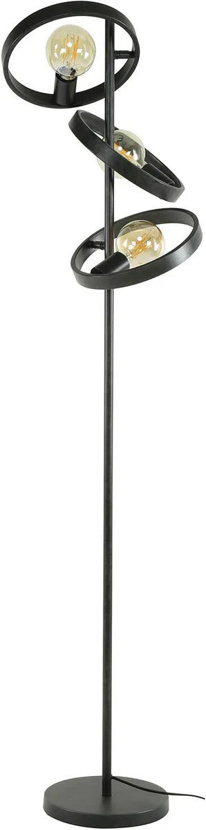 Country floor lamp Hover | 3 lights | charcoal | grey | black | 155 cm high | floor lamp / living room lamp | modern / atmospheric design