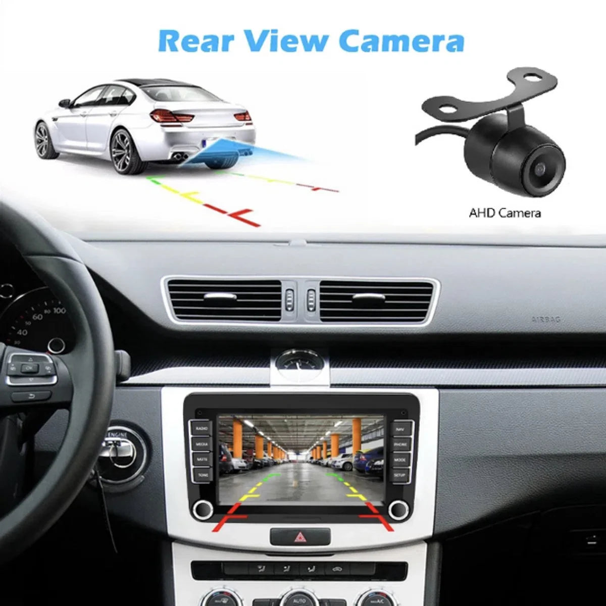 Rns510 draadloos Carplay - Android auto - Geschikt voor Volkswagen - Autoradio met bluetooth - Android 11 - Camera