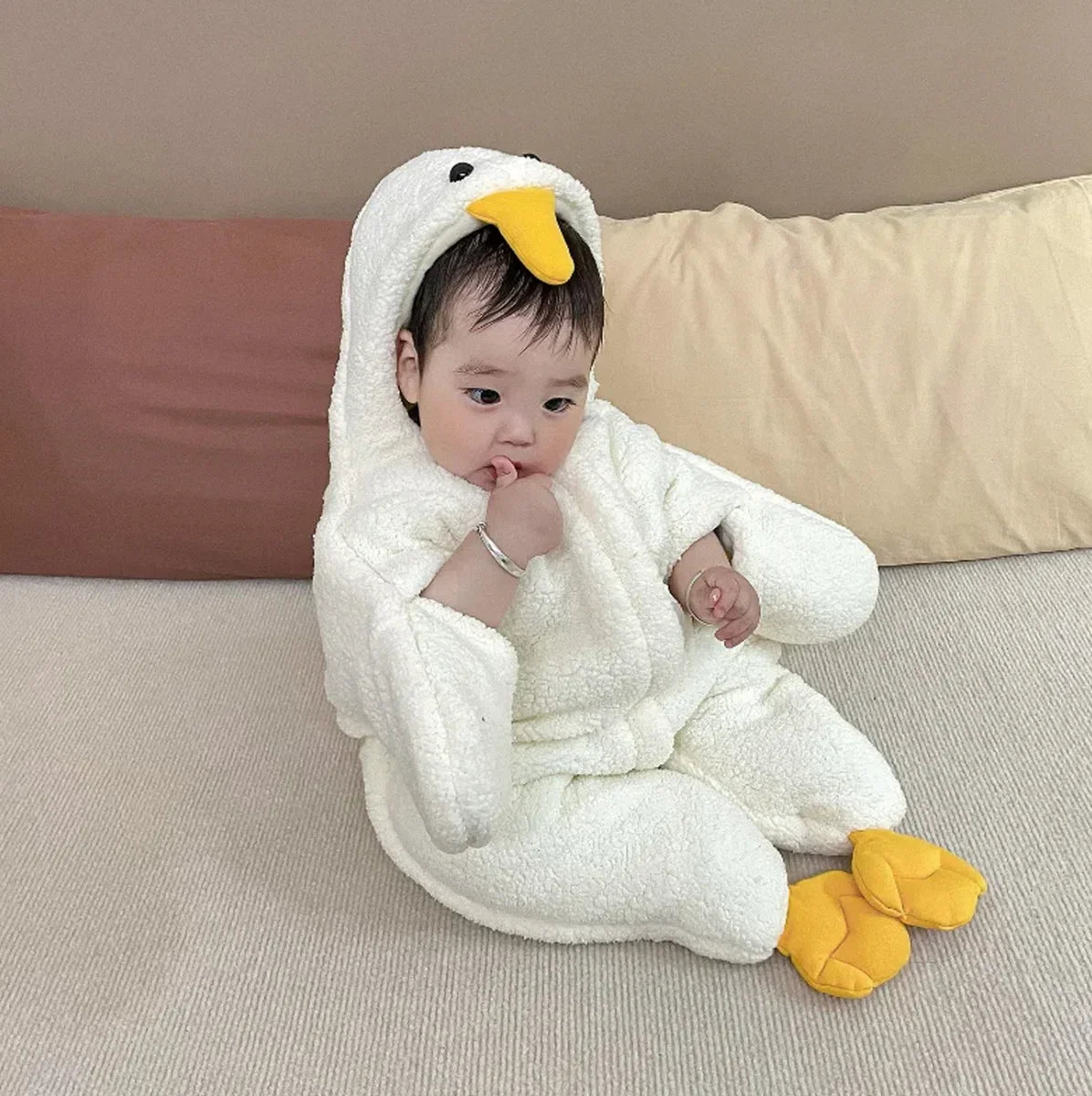 Newborn baby sleeping bag - Baby grow - From 60 to 90 CM - Baby gift - Duck - Baby clothes - Present - Warm - Good quality