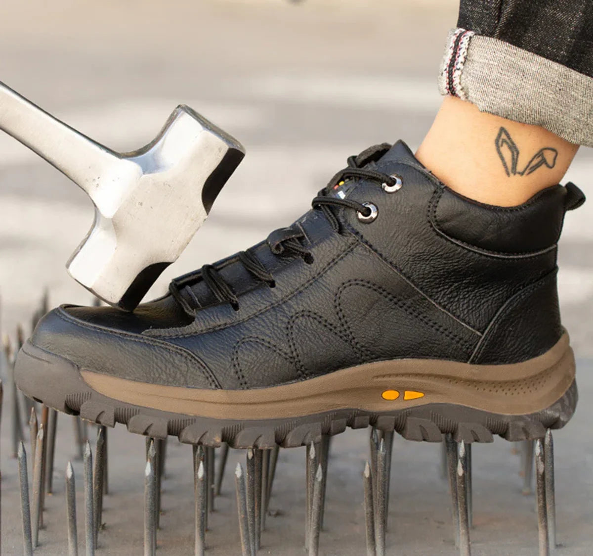 Veiligheidsschoenen - 44 - S3 - Leder - Werkschoenen - Werklaarzen - Beschermende schoenen - Stootbestendig - Onpenetreerbare zool - Antislip - Veiligheidsneus - Veiligheidszool