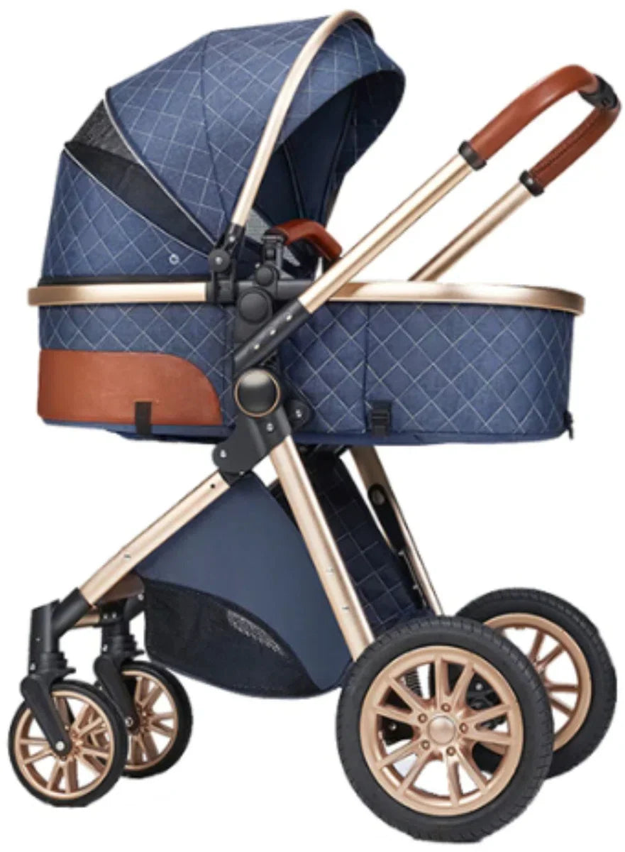 3-in-1 Stroller - Luxury Stroller - Buggy - Pram - Multifunctional - Foldable - Including Car Seat - Blue