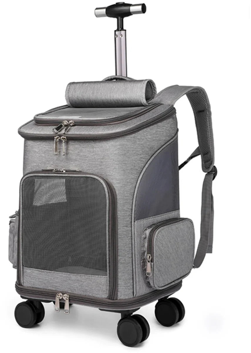 Luxury Dog & Cat Trolley | For Small Dog Or Cat | Dog Backpack | Dog Buggy | Cat Travel Basket