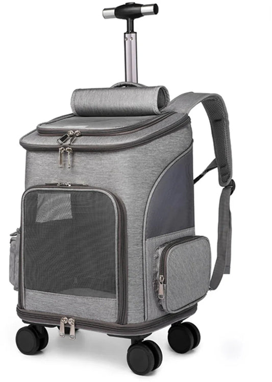 Luxury Dog & Cat Trolley | For Small Dog Or Cat | Dog Backpack | Dog Buggy | Cat Travel Basket