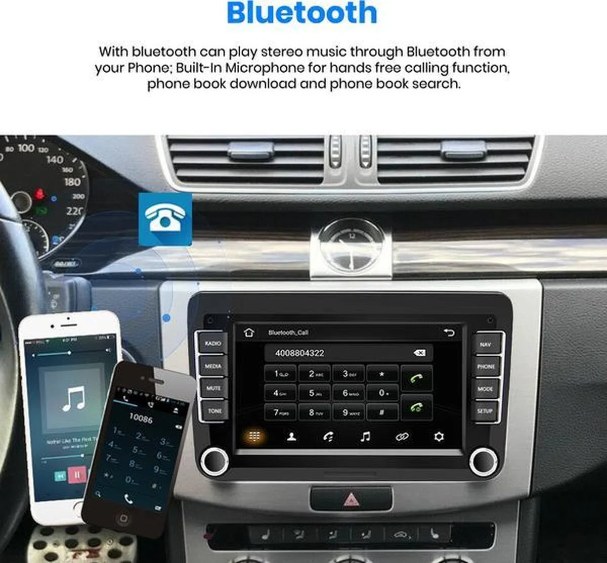 Volkswagen Golf 6 Android Autoradio Navigatie 2009 - 2013 - Bluetooth Apps Kaarten Muziek