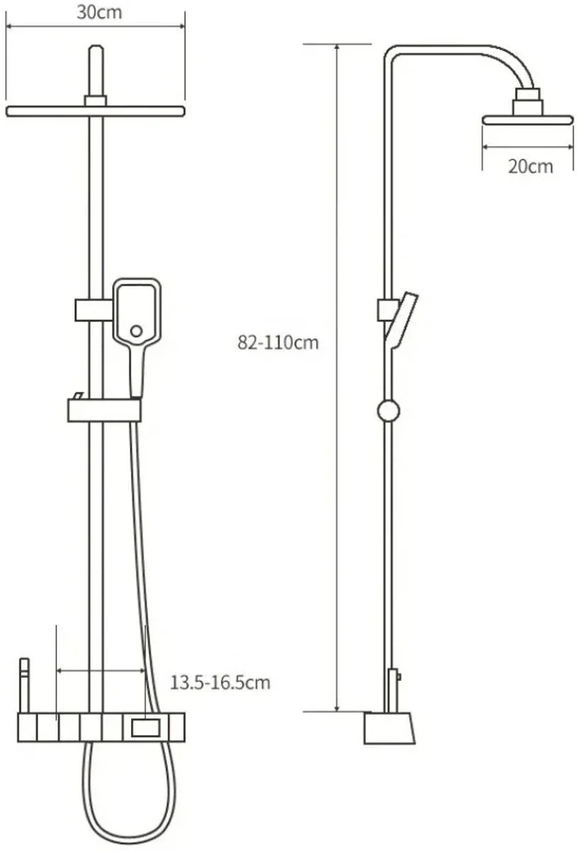 Digital Shower System - Stainless Steel/ABS/PVC - Shower Head - LED - Rainfall Shower - Bathroom - Shower - Shower System - Thermostatic
