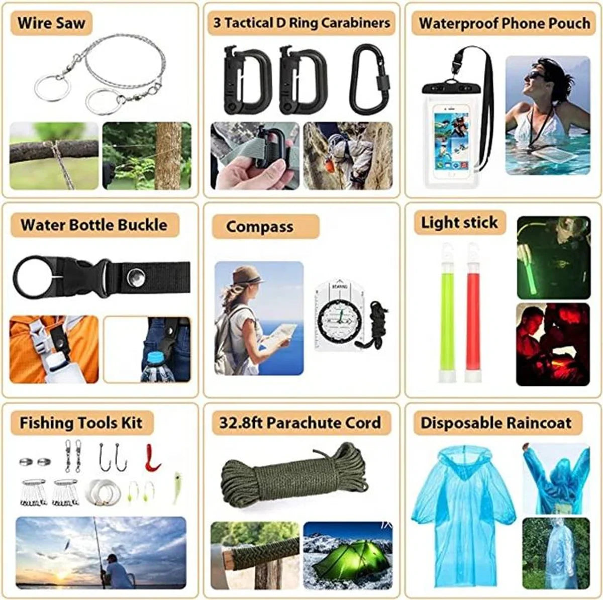 Survivalpakket - Noodpakket - Survivalset - Rampenrugzak - Oorlogspakket - Outdoorpakket met EHBO-kit
