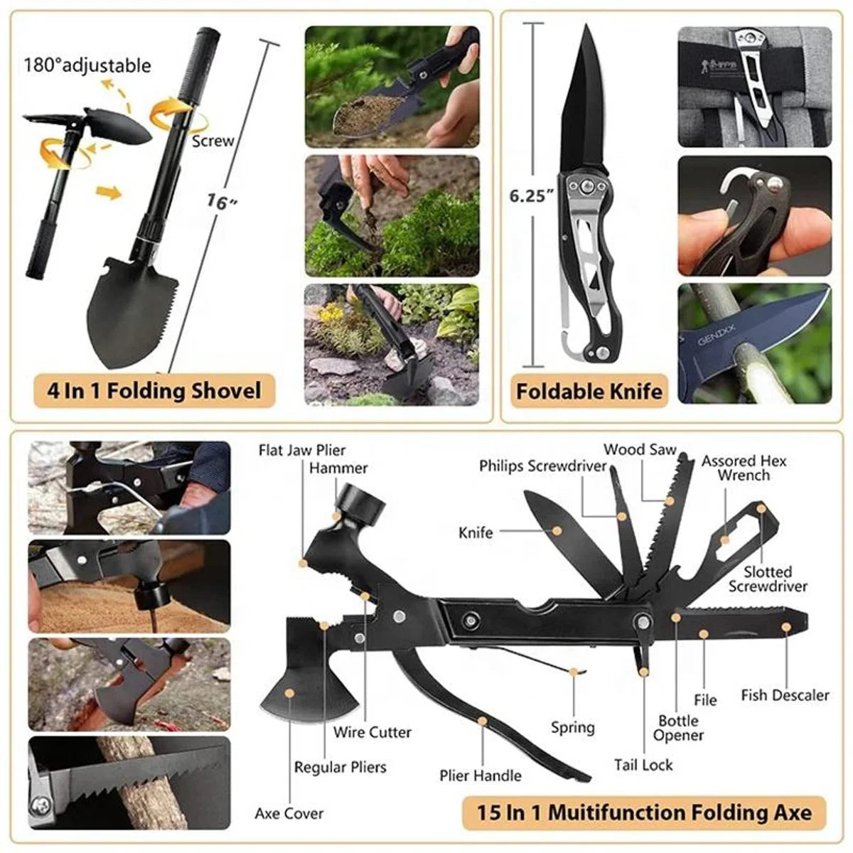 Survivalpakket - Noodpakket - Survivalset - Rampenrugzak - Oorlogspakket - Outdoorpakket met EHBO-kit