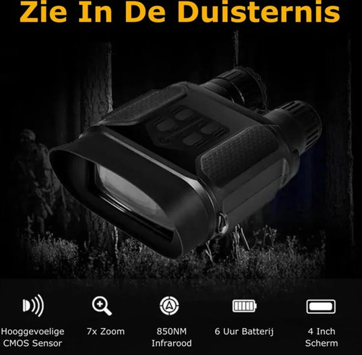 Night Vision - Luxury Binoculars with Night Vision Day & Night - Night Vision Goggles + SD Card - Night Vision Device - Black