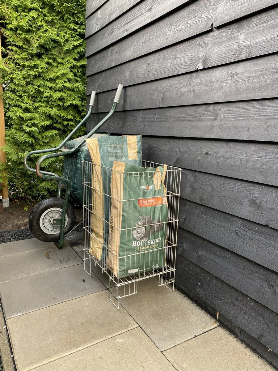 Dump bin - Galvanized metal 40x55x80cm - Offer basket - Ball basket - Ball rack - Storage basket for in the garage - Toy basket for outdoor toys