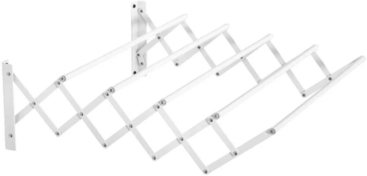 Wall-mounted drying rack - Foldable clothes rack - Drying rack - Extendable - White - 63.5 x 60 x 20 cm