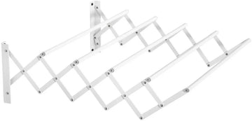 Wanddroogrek - Wasrek inklapbaar - Droogrek - Uittrekbaar - Wit - 63,5 x 60 x 20 cm