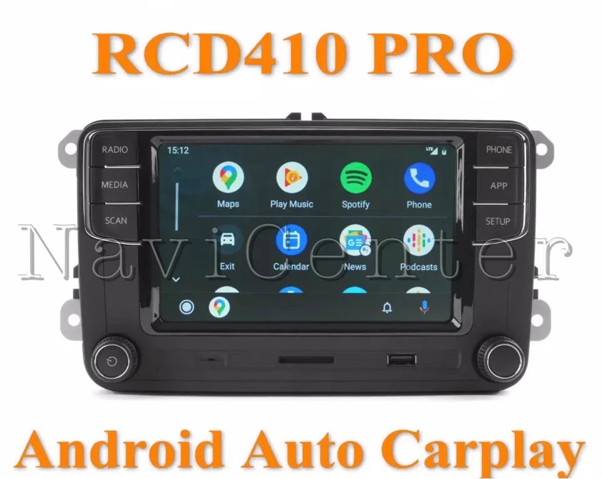 New RCD410 PRO CarPlay + Android Auto Car Radio for Volkswagen Caddy Golf Polo 6r Passat Scirocco Tiguan Transporter Touran RNS510 RNS315 RNS315 fit