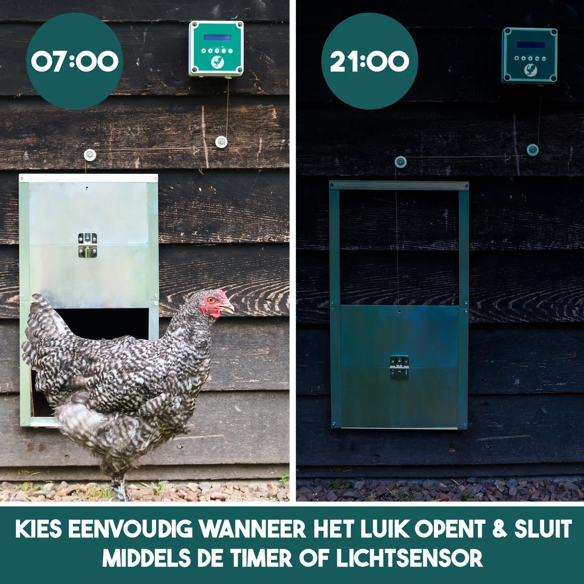 Chicken Coop Door, Automatic Chicken Coop Door Opener with Adjustable Timer, Light Sensor, Remote Control and Safety Features - Guarantees Safety and Comfort for Chicken, Duck, Goose [110V-220V, Energy Class A+]