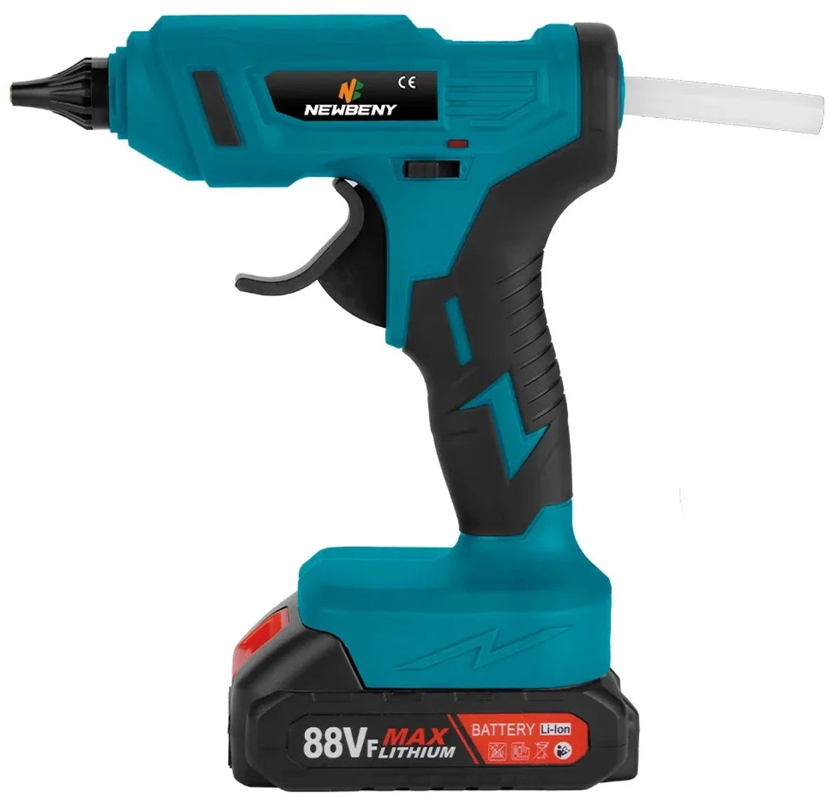 Cordless Glue Gun - Cordless - Includes 2 Batteries - Free 10 Glue Sticks - Suitable for Makita B series Power Tool Batteries 18V - 100WATT - Heats Up To 280 Degrees - 11mm Diameter - Blue