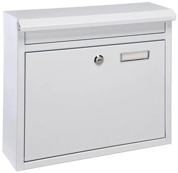 Hi Brievenbus ijzer met slot - wit - 36 x 12 x 32 cm - Postbus - Woonaccessoires