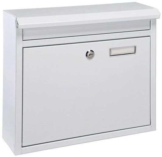 Hoi Brievenbus ijzer met slot - wit - 36 x 12 x 32 cm - Postbus - Woonaccessoires