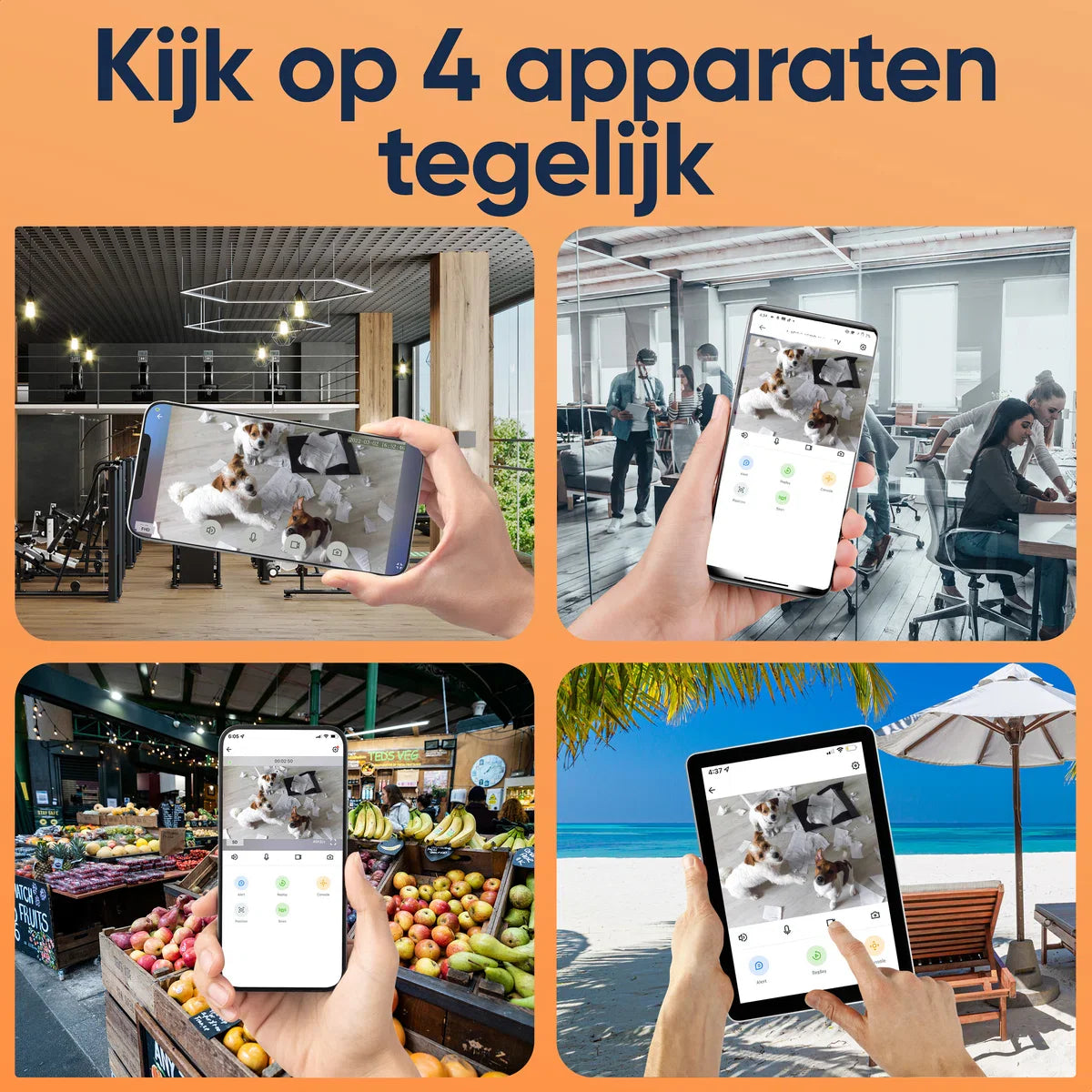 1080P Pet Camera met App - 360° Honden Camera - Hondencamera - Huisdier / Pet Cam - Voor Hond / Kat / Huisdieren