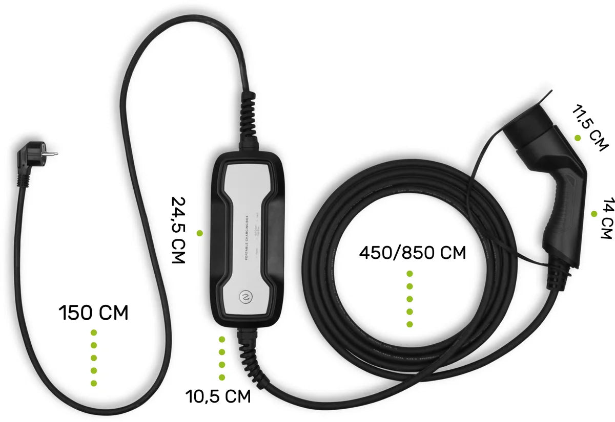 Besen Mobiele Lader Type 2 naar Schuko - 10 Meter