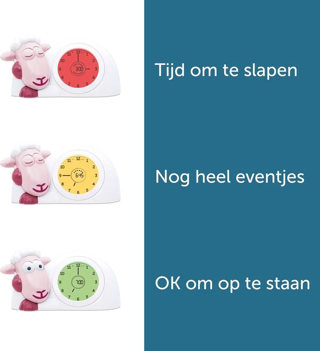 Sam Slaaptrainer - Met nachtlampfunctie en slaaptimers - Roze / Wit
