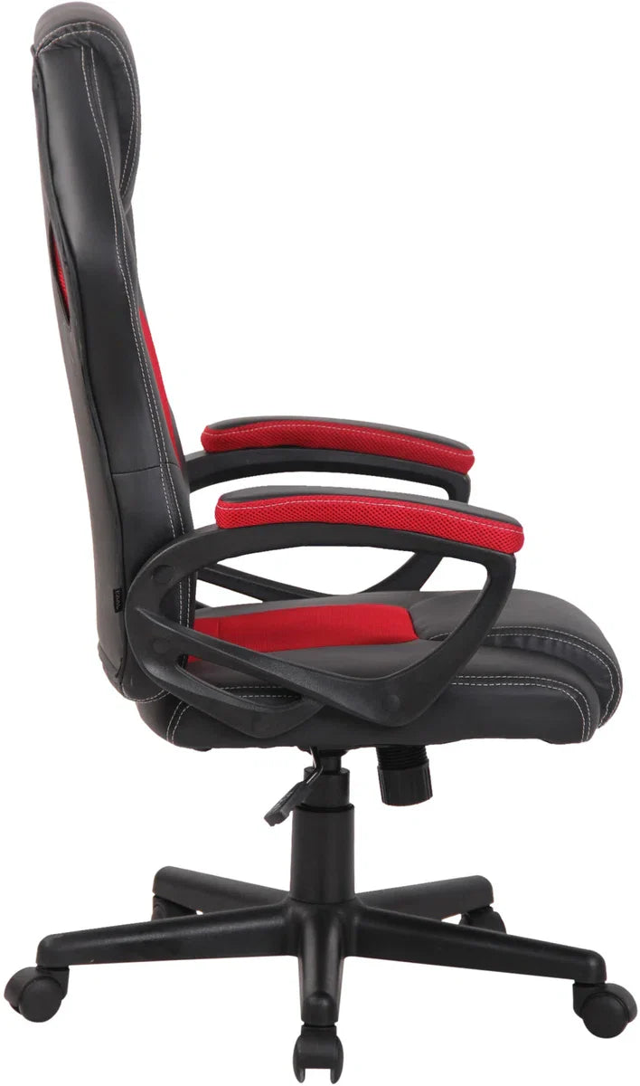 CLP Fire bureaustoel kunstleer | Kantoorstoel met zithoogte: 49 -59 cm rood