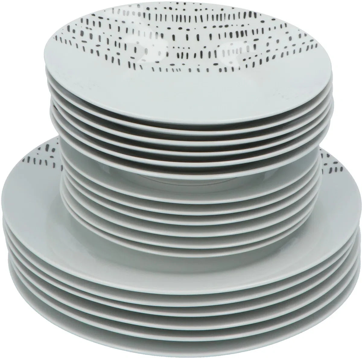 Porseleinen serviesset Stripes 6-persoons 18-delig