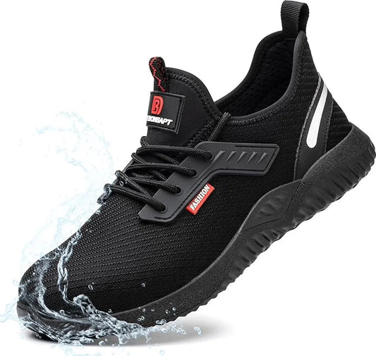 Stalen Neus Schoenen voor Mannen Vrouwen Lichtgewicht Veiligheid Ademende Waterdichte Werkschoenen Antislip Sneakers Reflecterende Onverwoestbare Industriële Bouw Schoenen