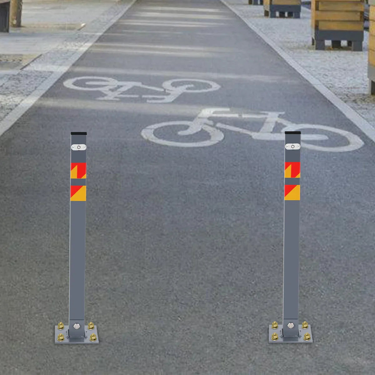 Parkeerplaats Slot - Parkeerbeugel - 3 stuks Parkeerpaal - Oprit Ruimte Bewaker –Waterdicht Auto Slot - Parkeerruimte Slagboompaal - Parkeerpaal