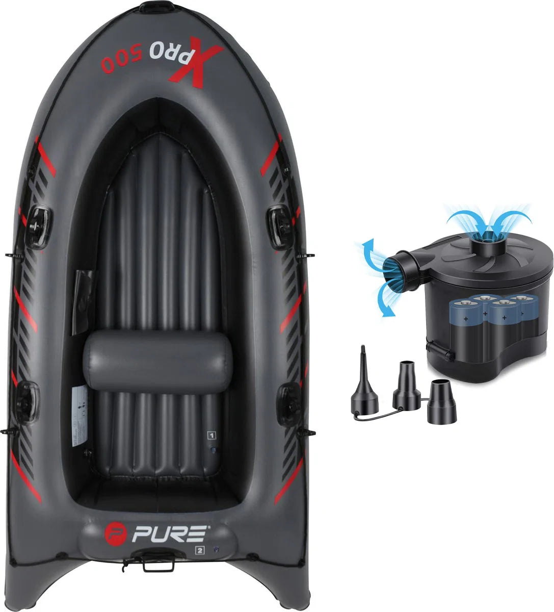 XPRO 500 – opblaasboot – 2-4 persoons - inclusief – batterijpomp – rubberboot - opblaasbare boot