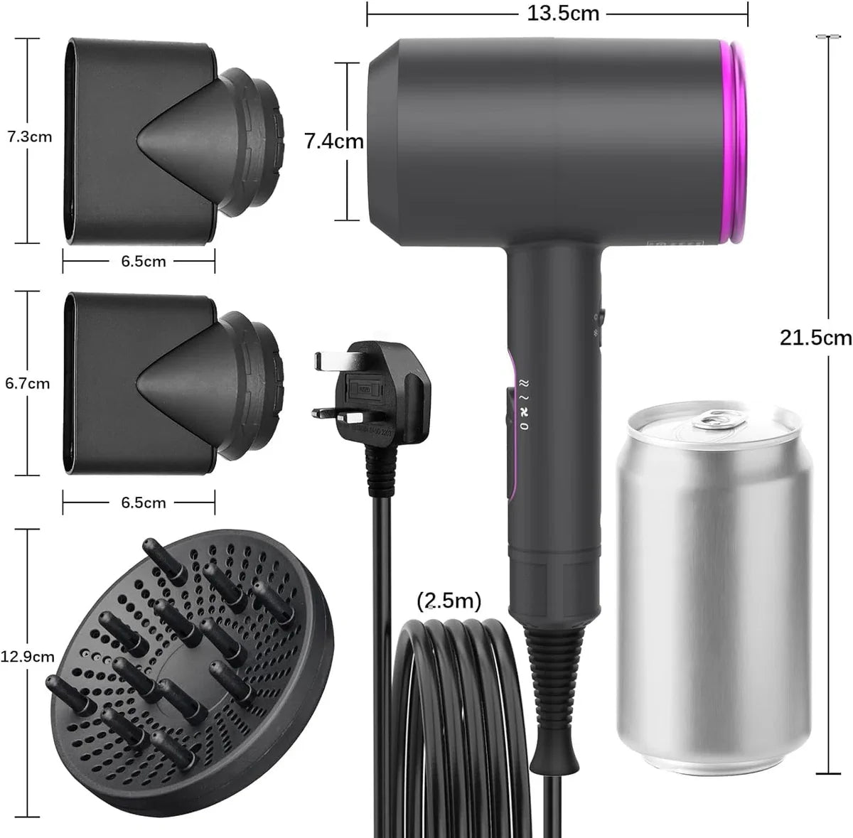 Haardroger - Haardroger met diffuser - Haardroger - Haardroger met diffuser voor krullen - Haardroger voor krullen - Haardroger met diffuser voor krullen