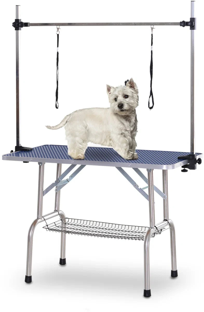 Trimtafel - Trimtafels voor honden - Hondentrimtafel - Met dubbele aanlijnoptie - 107L x 60B x 170H cm