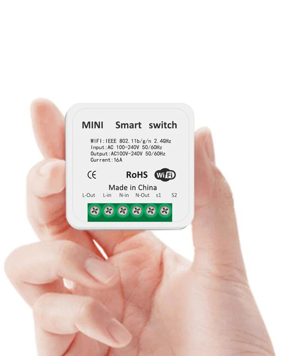 Mini Smart Switch | Slimme wifi inbouwschakelaar | 16A | 5 stuks