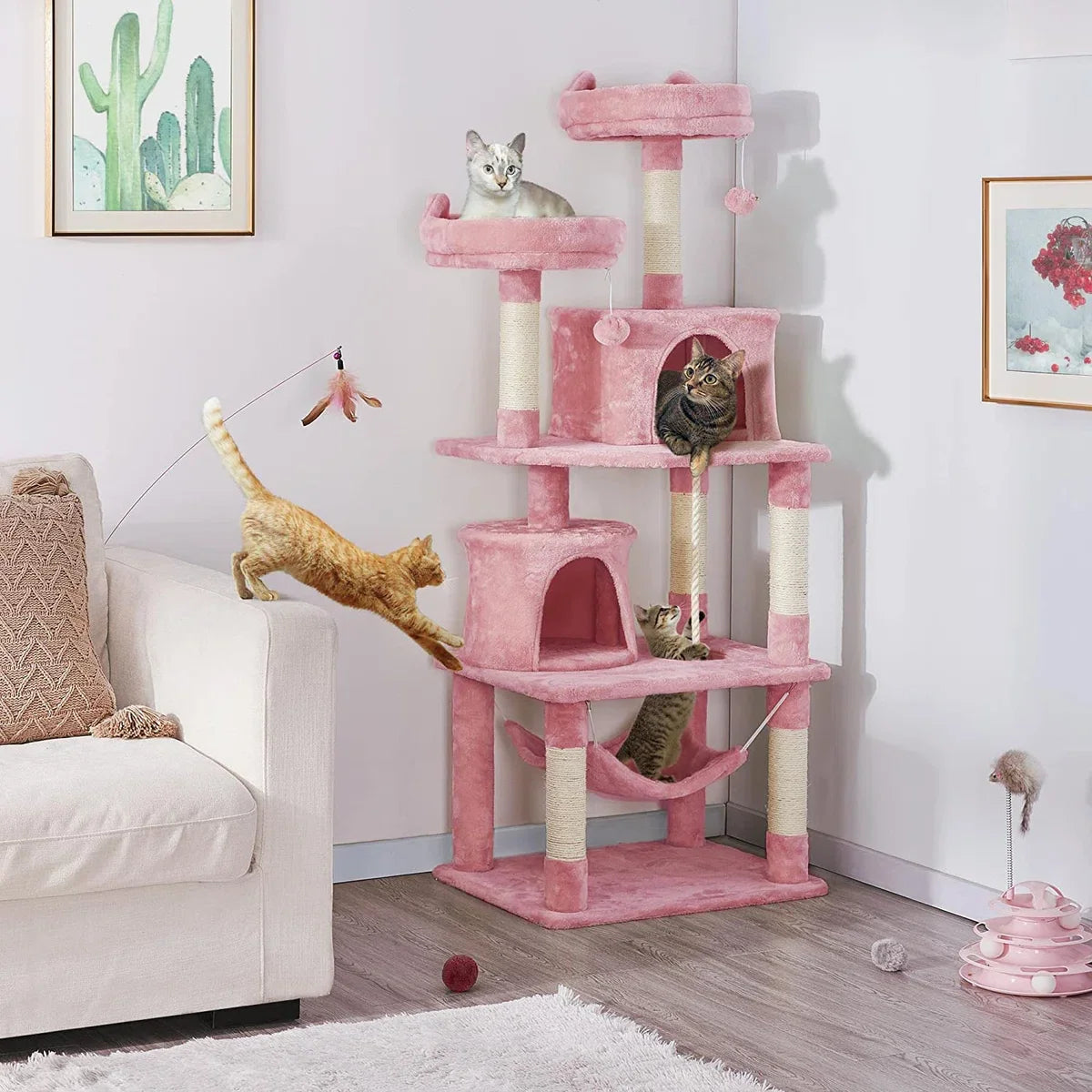 kattenkrabpaal / grote klimboom - speelhuis voor katten / playhouse for cats
