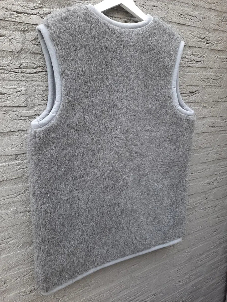 Sheep wool body warmer 100% natural product - Grey - sheep wool - Size M - vest - wool