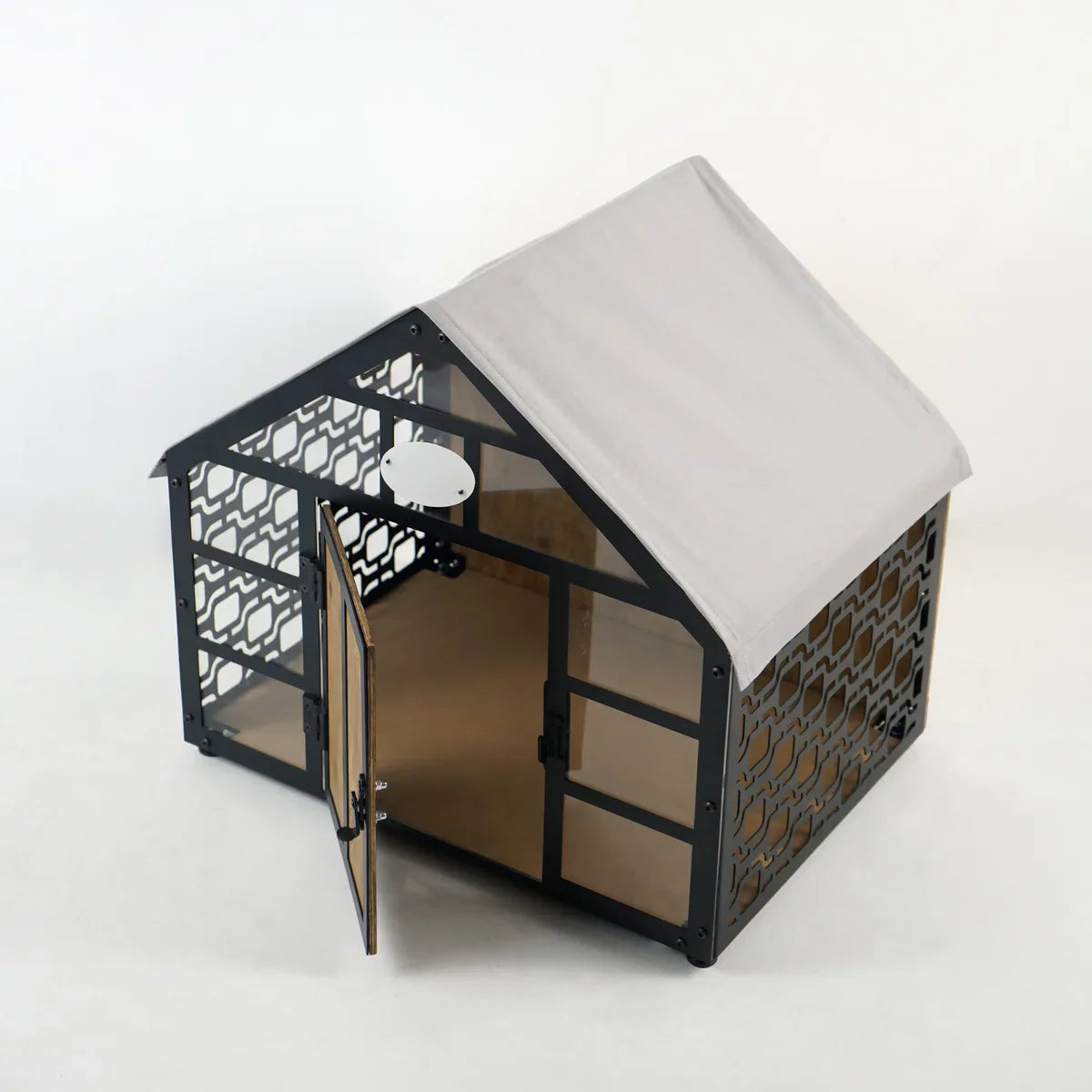 Dog Crate - Dog Kennel - Wooden Dog Crate - Indoor Dog Kennel - Metal and Wooden Dog Kennel - Pet Furniture - Durable Dog Kennel - Stylish Dog Kennel - SMALL - Black 67x57x55 cm