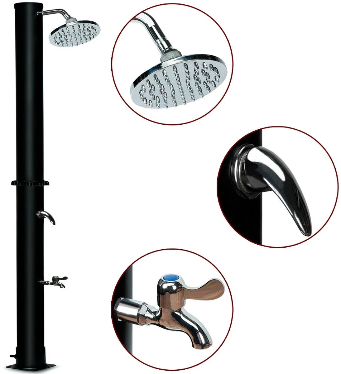 Monzana Buitendouche/ tuindouche - warm water uit zonne-energie 215cm