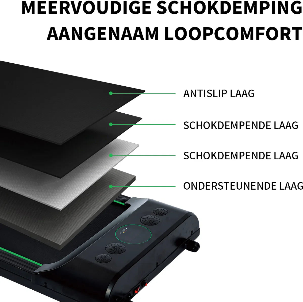 Treadmill for home - Flat treadmill - Walking pad - Easy storage - Multiple speed settings - 1-6km/h - Loadable up to 100 kg