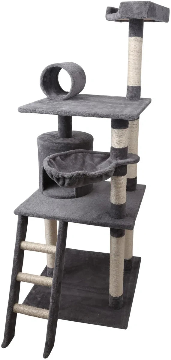 Cat Scratching Post 40KQY - 59 x 59 x 156 cm - Cat Furniture - Scratching Post - Scratching Post for large cats - Scratching Posts - Grey