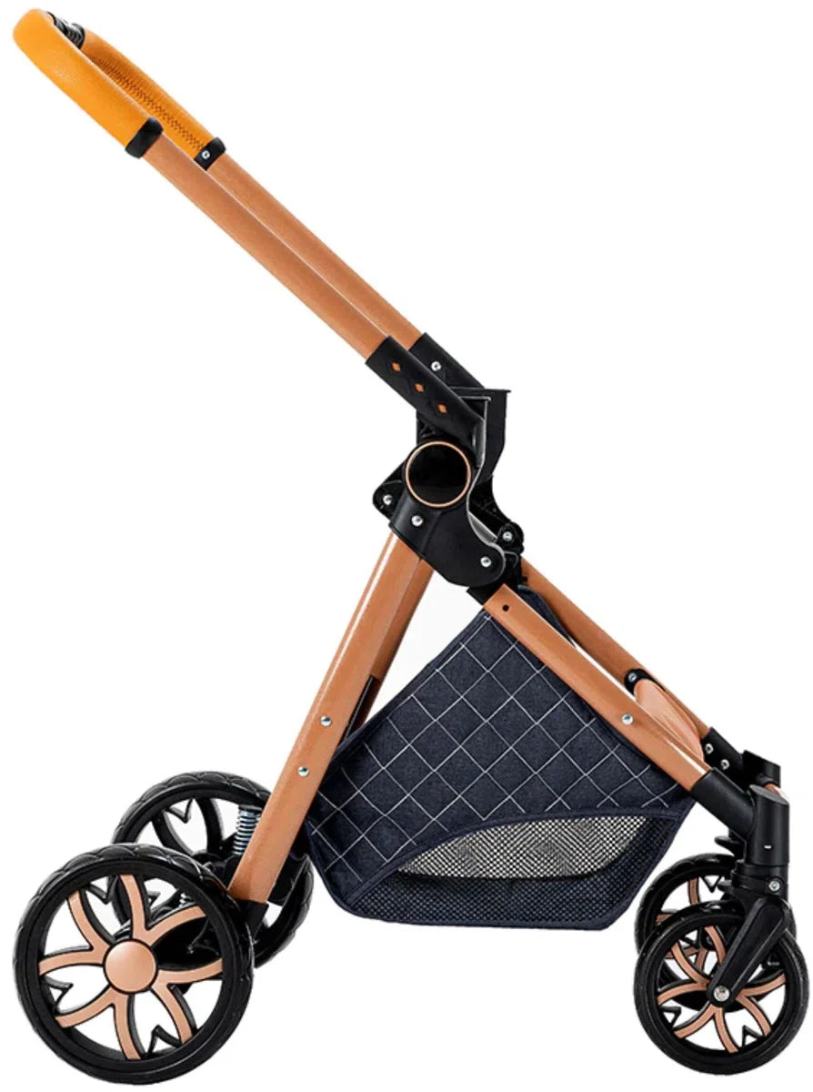 3-in-1 Stroller - Luxury Stroller - Buggy - Pram - Multifunctional - Foldable - Including Car Seat - Blue
