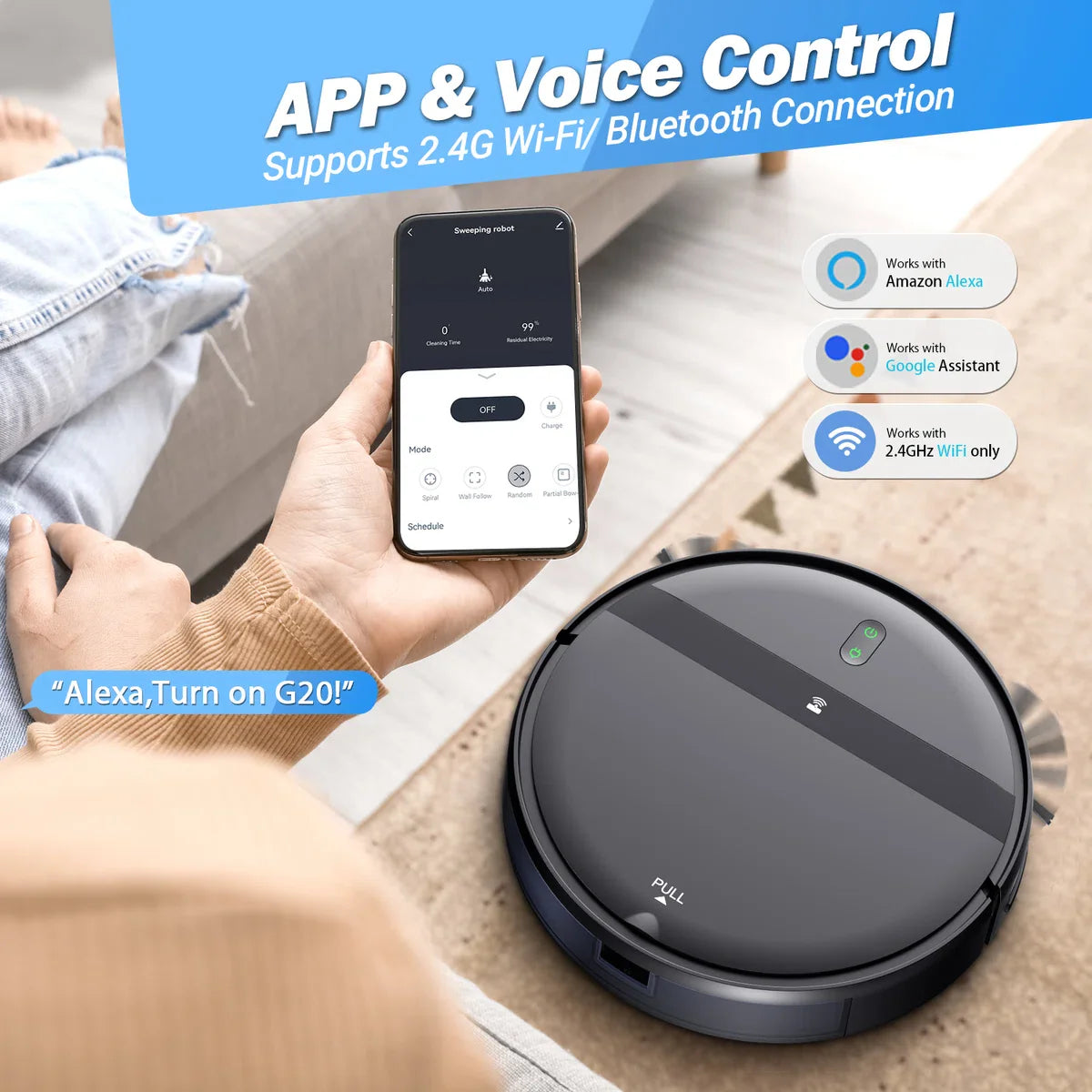 Robotstofzuiger met Dweilfunctie - Met Laadstation - Dweilrobot - Robotstofzuigers - Alexa - Perfect voor huisdieren