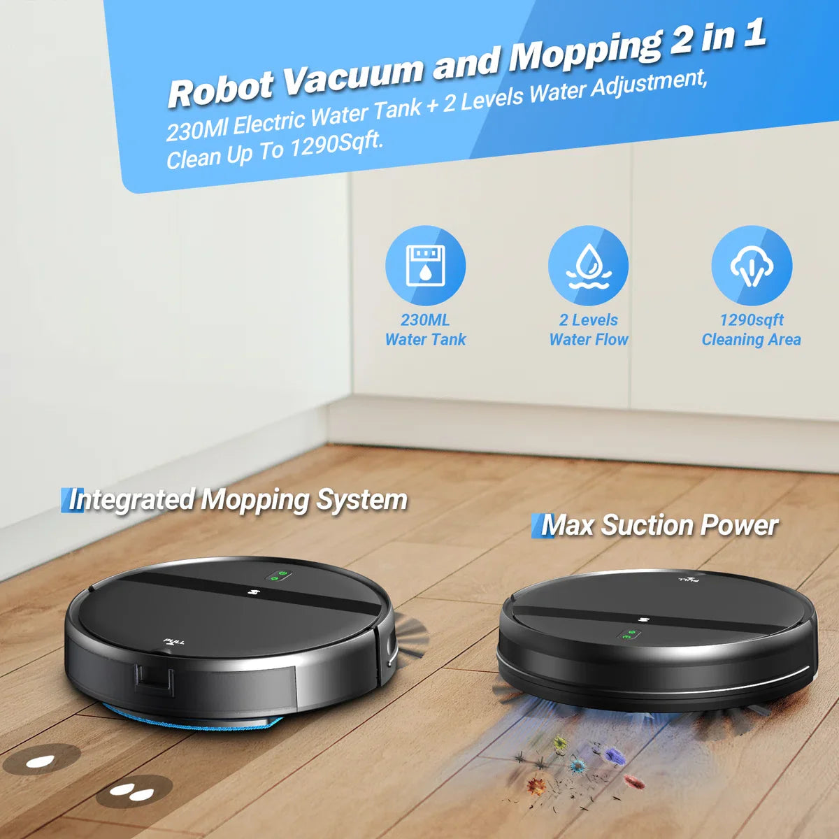 Robotstofzuiger met Dweilfunctie - Met Laadstation - Dweilrobot - Robotstofzuigers - Alexa - Perfect voor huisdieren