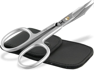 Nagelschaar, huidschaar, combi manicure pedicure schaar, roestvrij staal met extra scherpe snit in etui (nagelschaar met torenpunt 9 cm + etui)