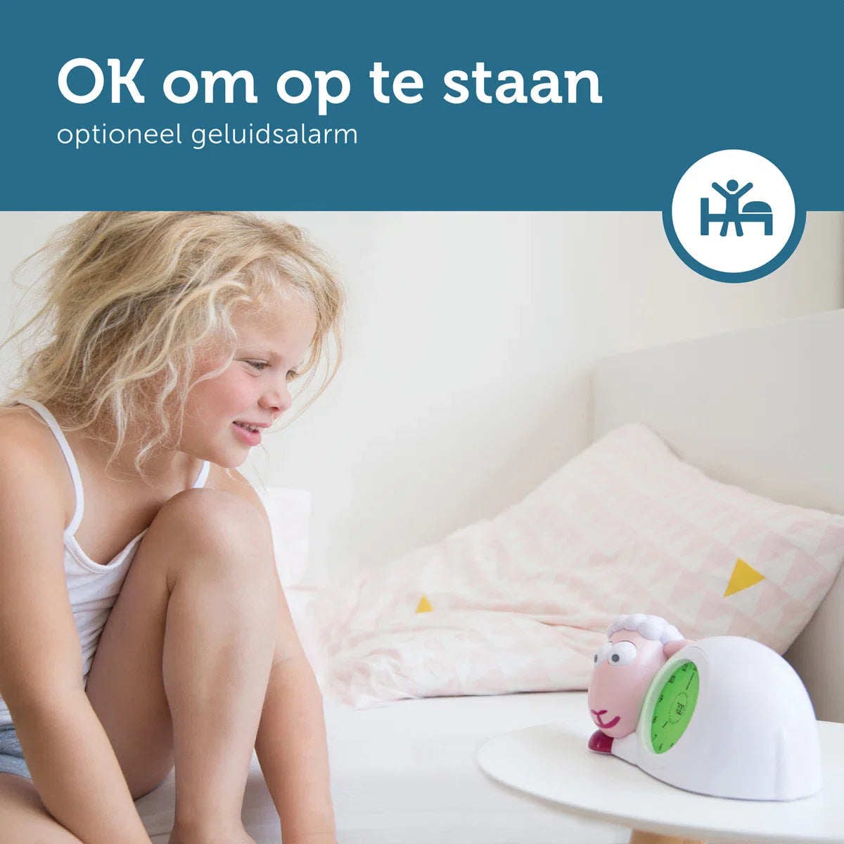 Sam Slaaptrainer - Met nachtlampfunctie en slaaptimers - Roze / Wit