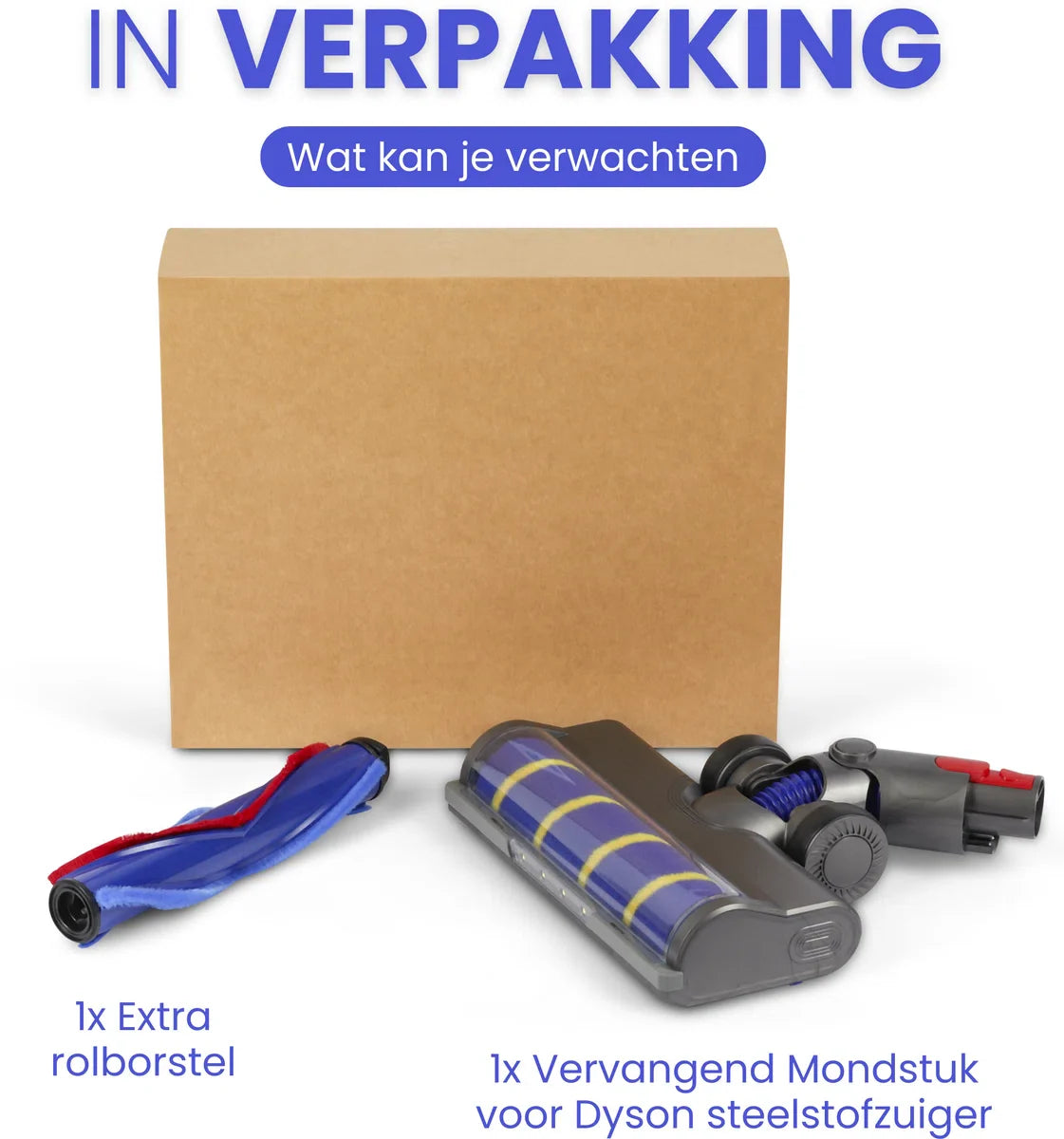 Dyson Zuigmond - Mondstuk - Opzetstuk Geschikt voor Dyson V7 V8 V10 V11 V15 - 1 Extra roller - Grijs