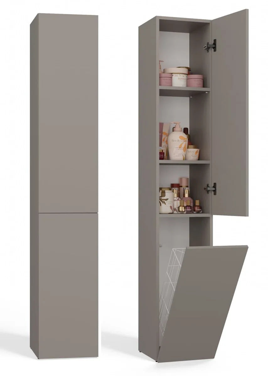 Storage cabinet With Laundry Basket-clay-column cabinet with laundry basket