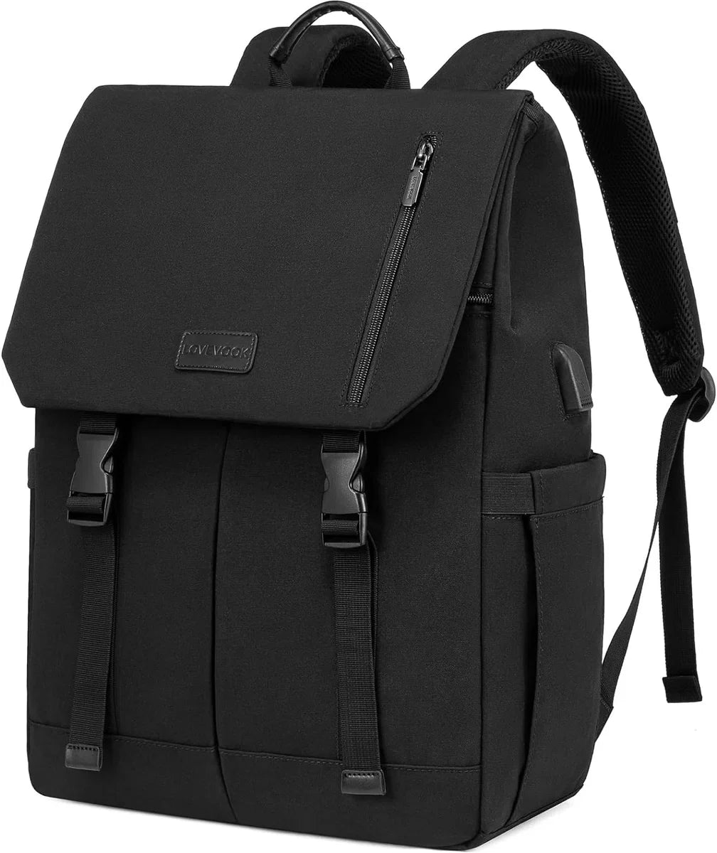 Laptop backpack 17.3 inch - Black - USB charging port - 32 x 15.5 x 47 - Backpack with 5 compartments - Work, school, office - Water-resistant