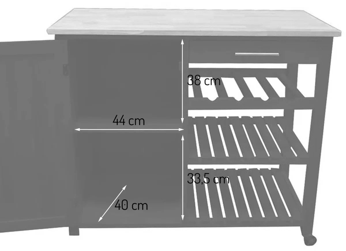 Kitchen Trolley Armel Black