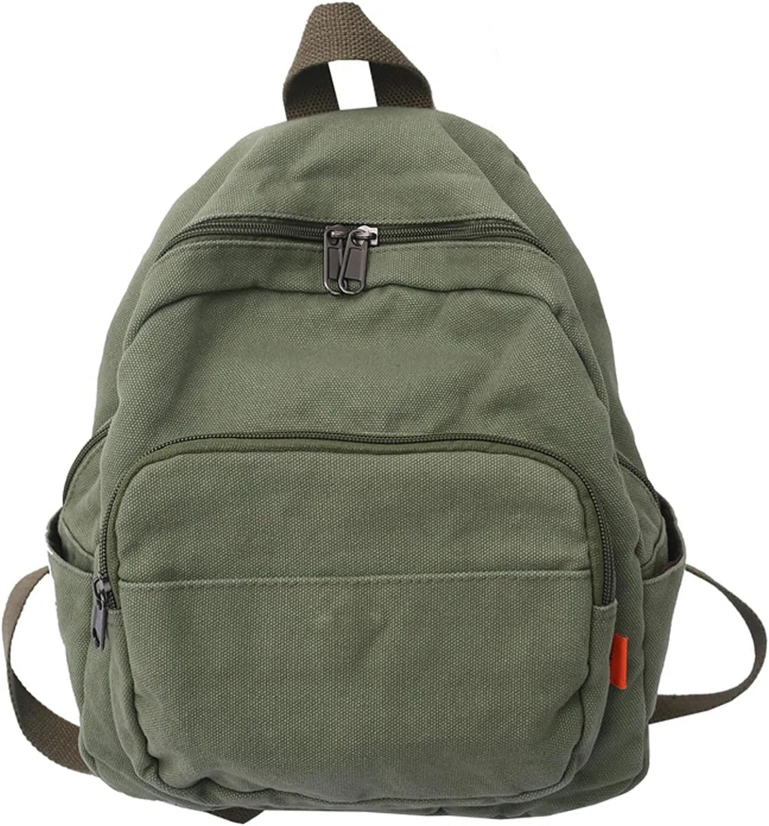 Canvas rugzak voor kleine stad, damesrugzakken, damesrugzak, rugzak voor casual schoolreizen, wandelen, werk, groen