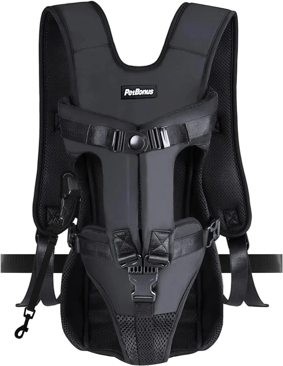 Pet Carrier Backpack, Hondenrugzak, Verstelbare draagtas voor honden, Ademende en lichte rugzakken voor middelgrote en kleine honden, Hondentas voor wandelingen, Zwart, L