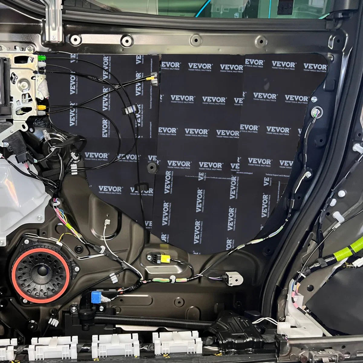 set van 24 auto-isolatiematten, 2,3 m², ontdreuningsmat, 247,9 x 390,9 mm, voertuigisolatie, 5 mm (200 mil) dik, 4-laags geluidsisolatiemat, hittebestendig, geluidsisolatie, akoestische isolatie, geluidsisolatie