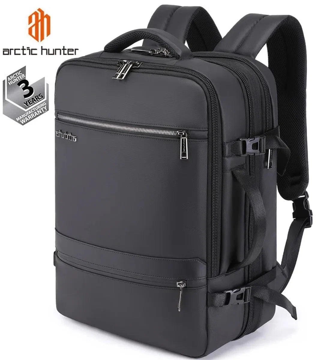 Arctic Hunter Backpack - Laptop Travel Bag - Backpack - Briefcase - 17 Inch - USB - Charging Station - Black - 32L